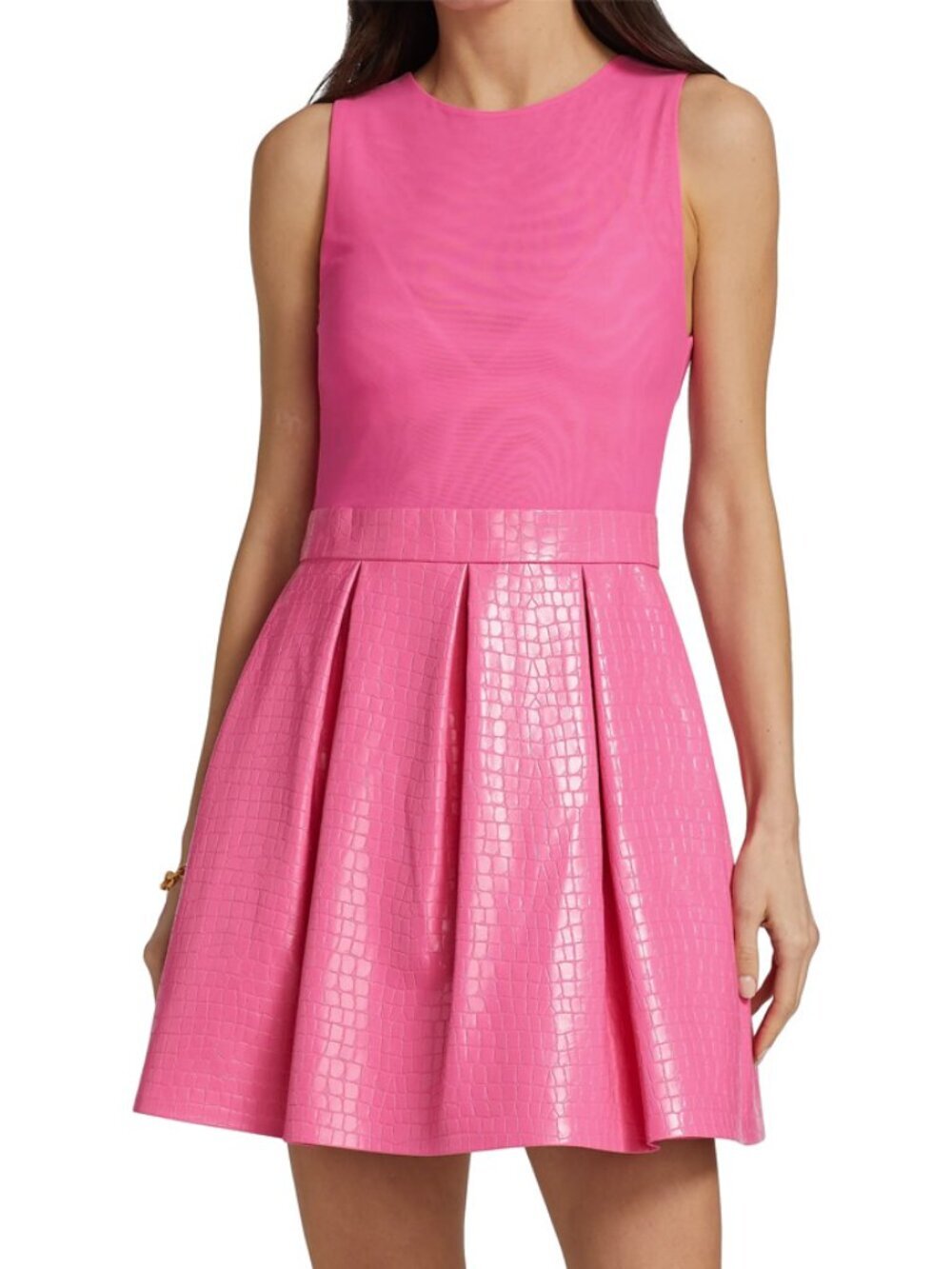 Alice + Olivia Pink Chara Croc Embossed Party Dress Size 2